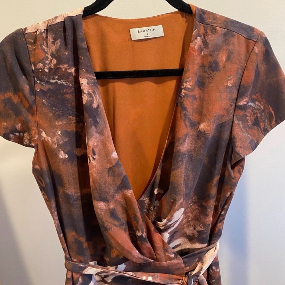 Aritzia Babaton Slit Wrap Dress - Rust - Picture 4 of 4